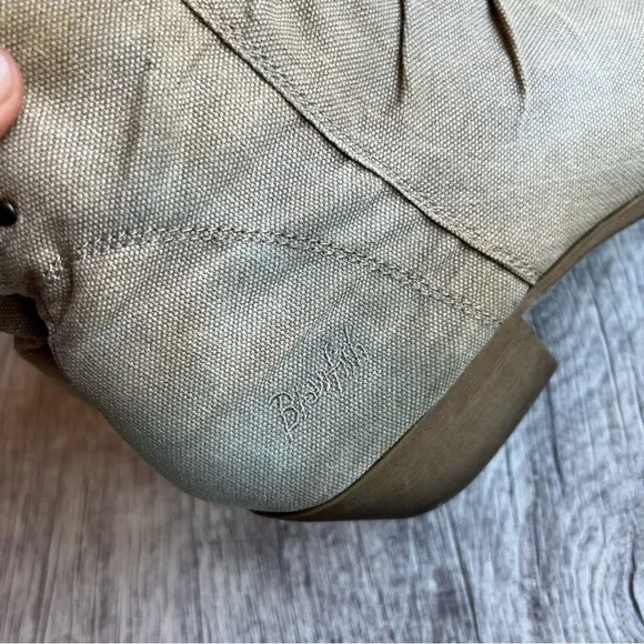 Blowfish Malibu Beige Canvas Studded Zip Bootie Size 9 - Picture 3 of 13